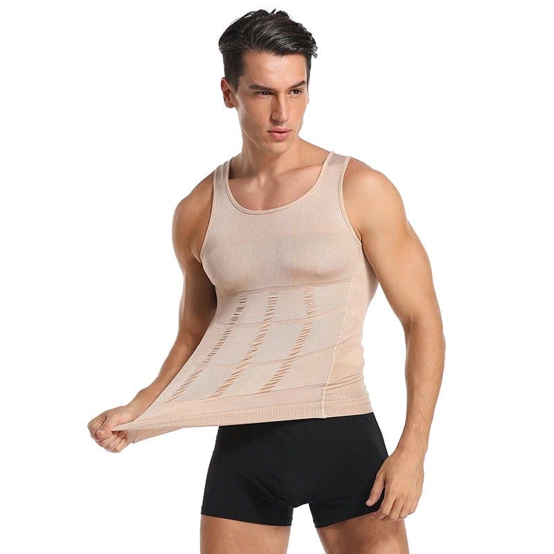 Men's Seamless Slimming Compression Body Shaper Vest for Abs Control and Support