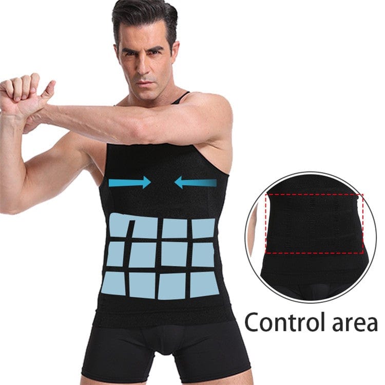 Men's Seamless Slimming Compression Body Shaper Vest for Abs Control and Support