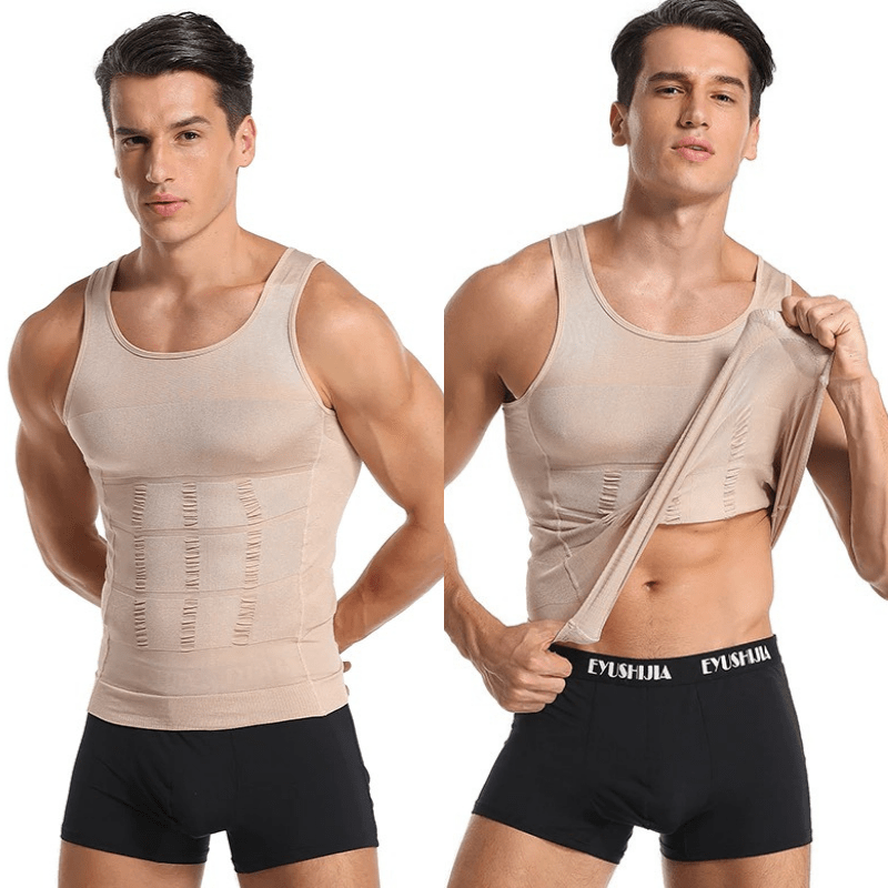Men's Seamless Slimming Compression Body Shaper Vest for Abs Control and Support