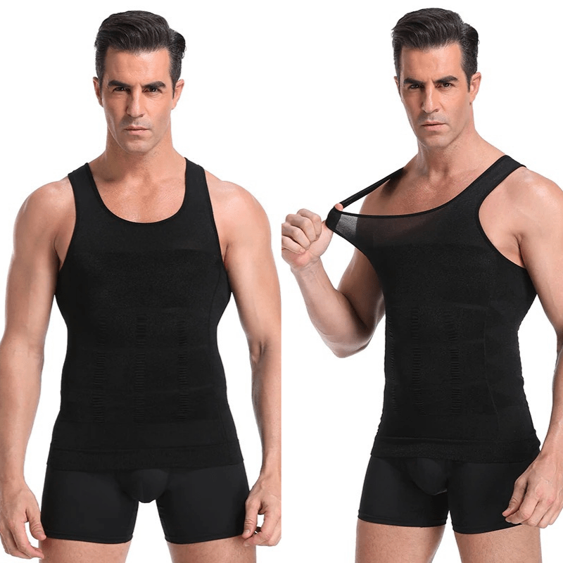 Men's Seamless Slimming Compression Body Shaper Vest for Abs Control and Support