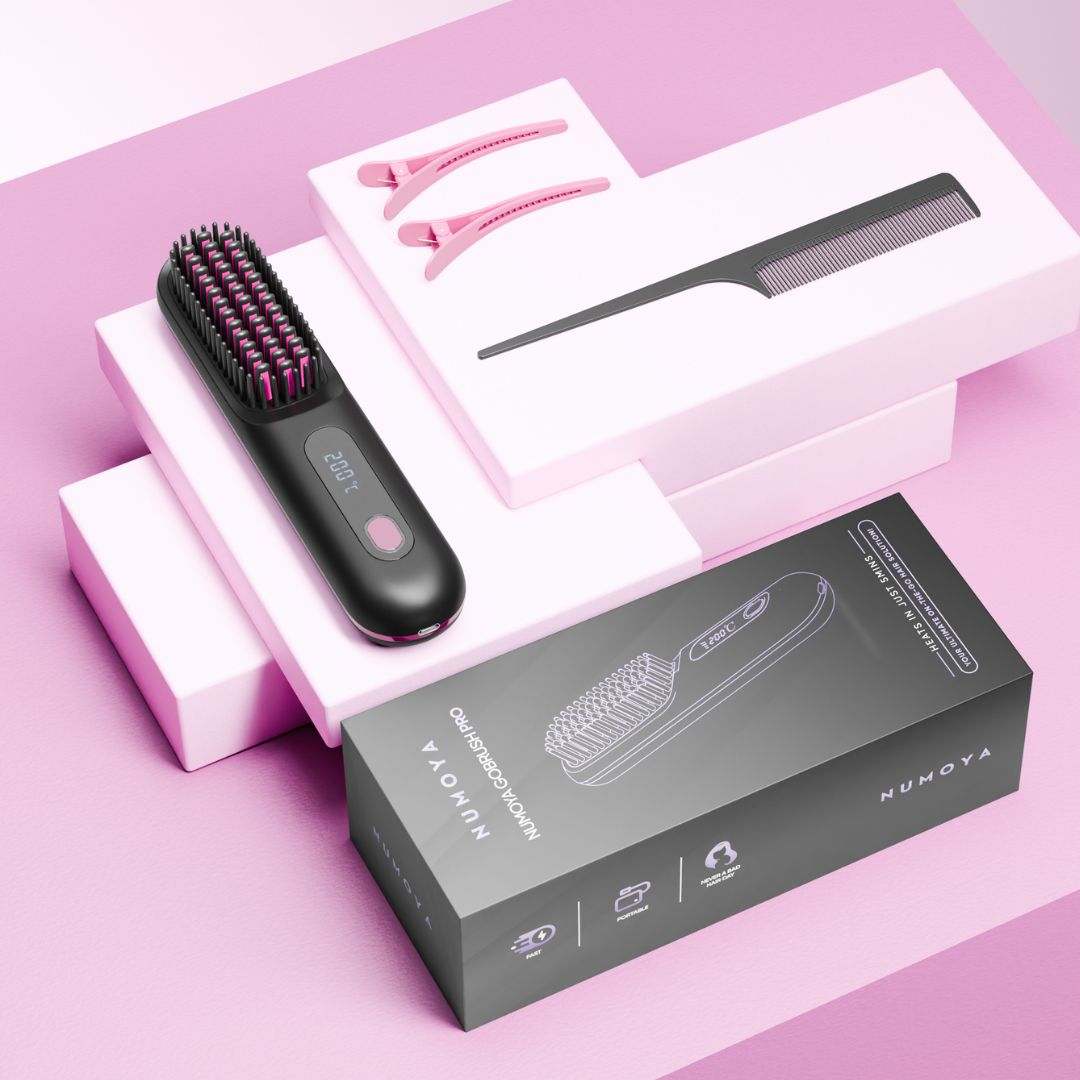 Portable Hair Straightener Brush | Ionic Technology, Lightweight & Fast Styling for All Hair Types