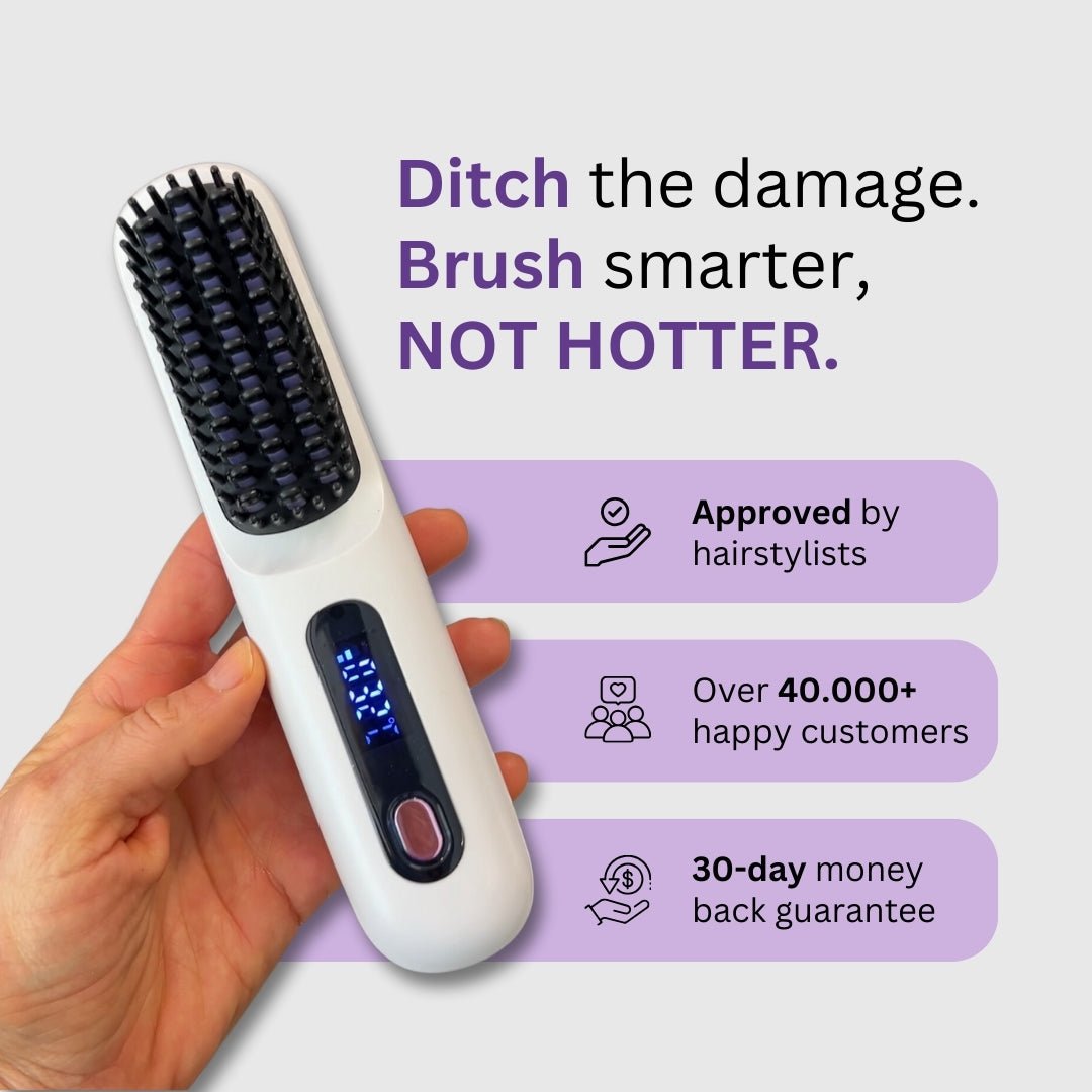 Portable Hair Straightener Brush | Ionic Technology, Lightweight & Fast Styling for All Hair Types