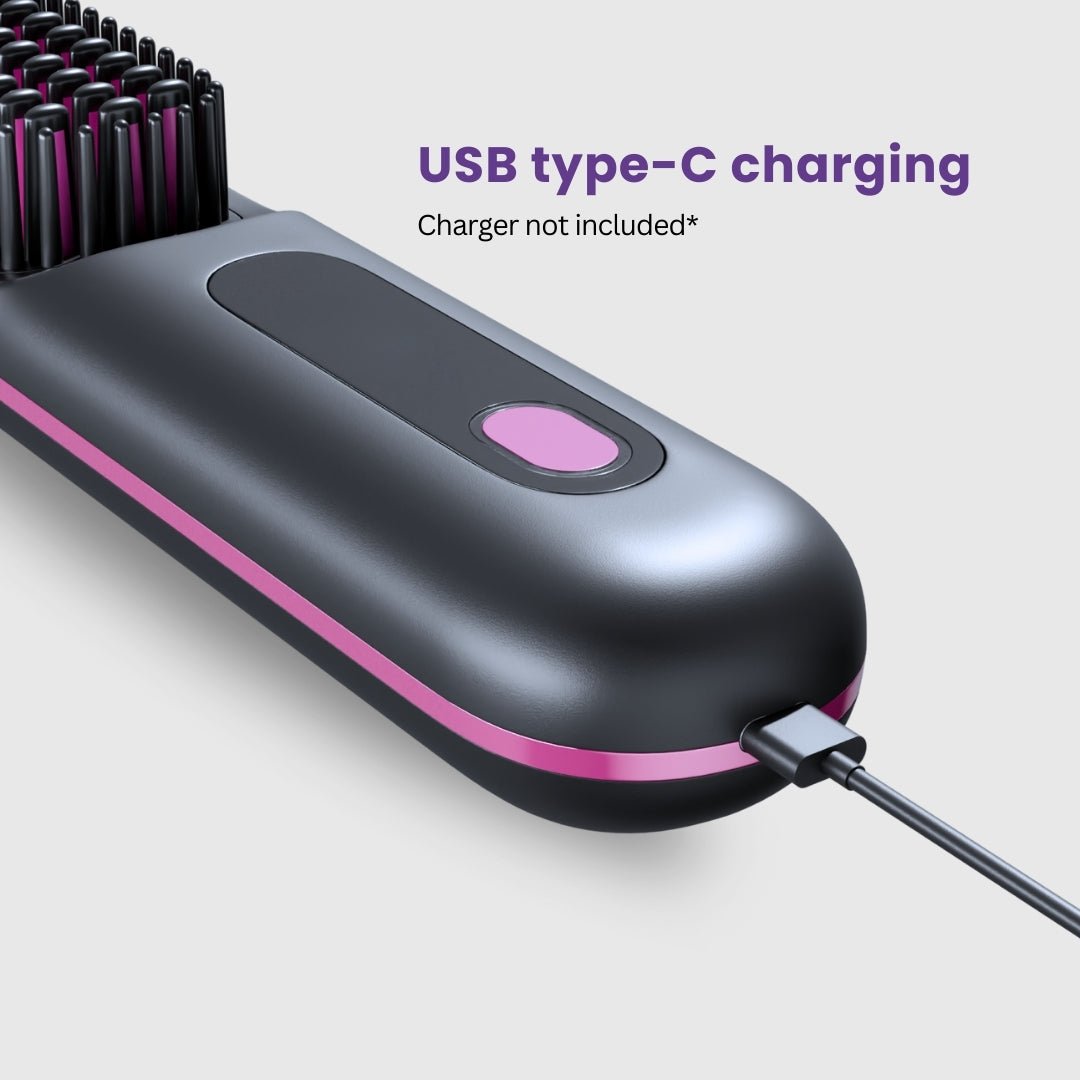 Portable Hair Straightener Brush | Ionic Technology, Lightweight & Fast Styling for All Hair Types