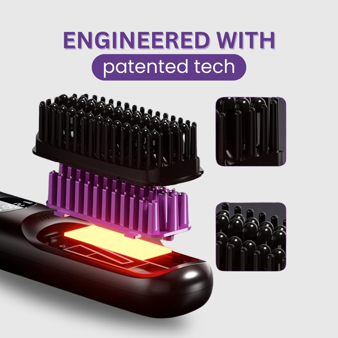 Portable Hair Straightener Brush | Ionic Technology, Lightweight & Fast Styling for All Hair Types