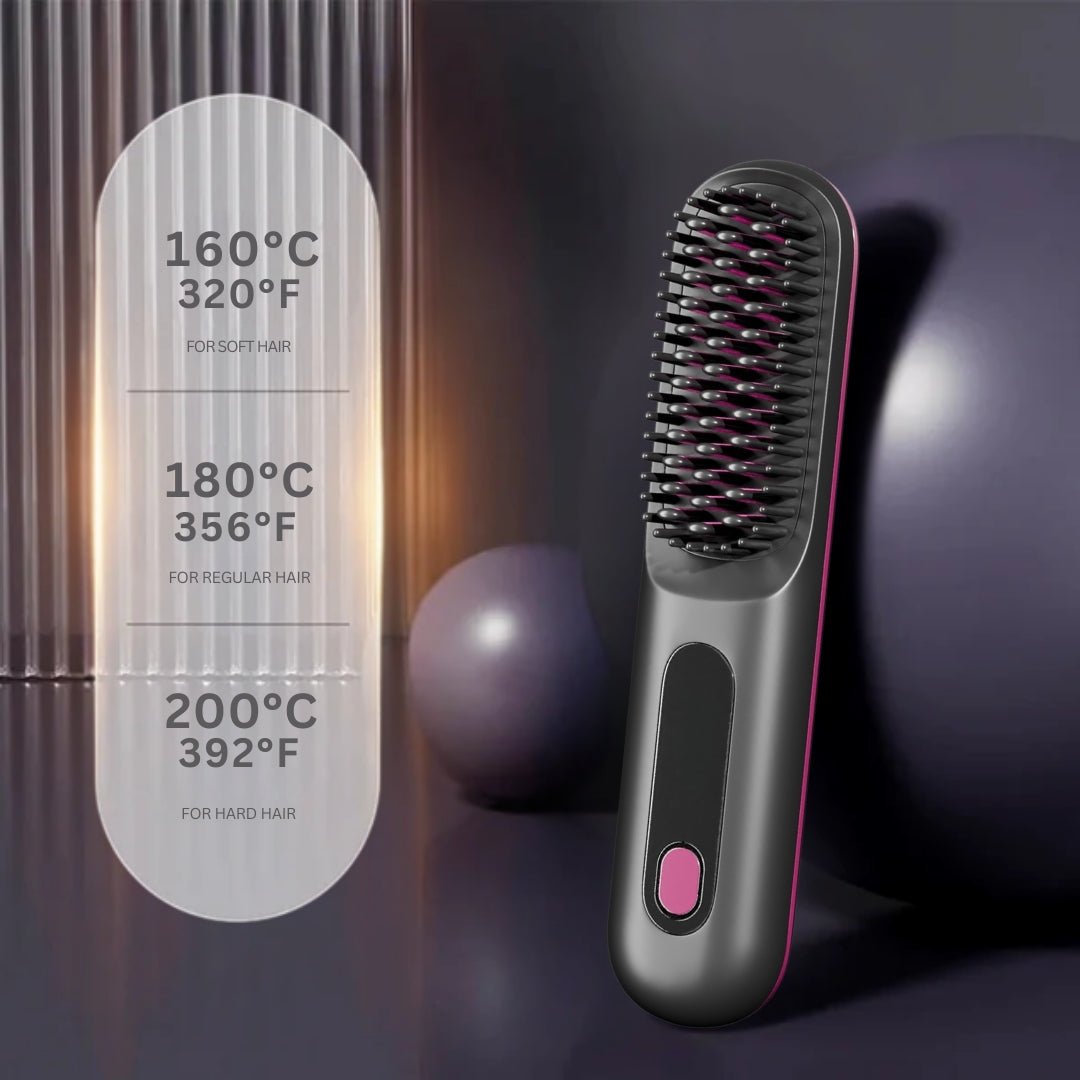 Portable Hair Straightener Brush | Ionic Technology, Lightweight & Fast Styling for All Hair Types