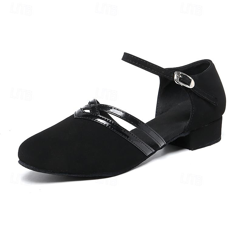 Modern Dance Shoes for Women | High-Quality Suede, Soft Insole & Adjustable Strap for Professional Training and Events