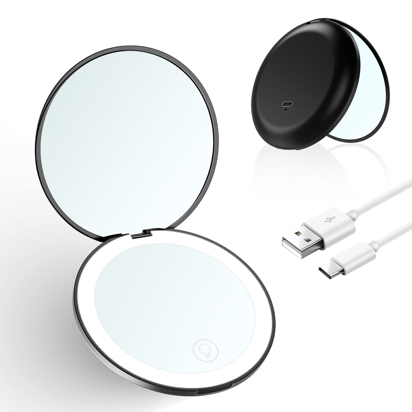 LED Makeup Mirror with 10x Magnification | Adjustable Brightness & Ideal for Beauty Routines