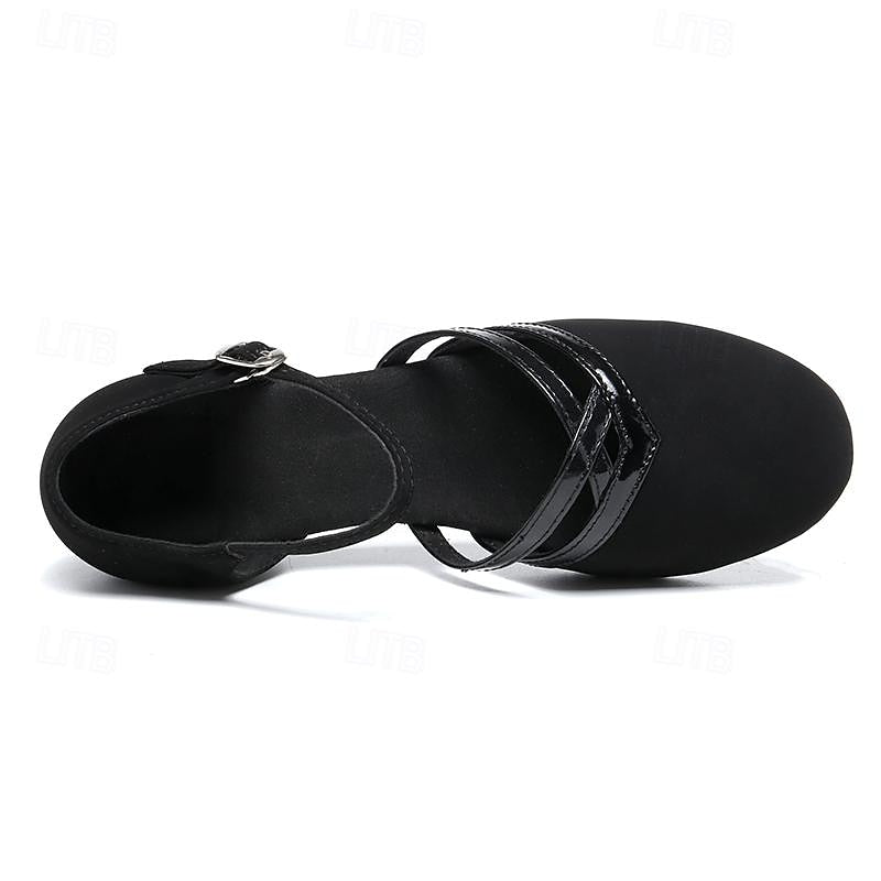Modern Dance Shoes for Women | High-Quality Suede, Soft Insole & Adjustable Strap for Professional Training and Events
