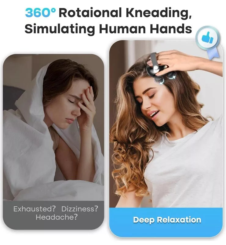 Electric Scalp Massager | Waterproof, USB Rechargeable & Ergonomic Design for Deep Relaxation and Hair Growth Stimulation