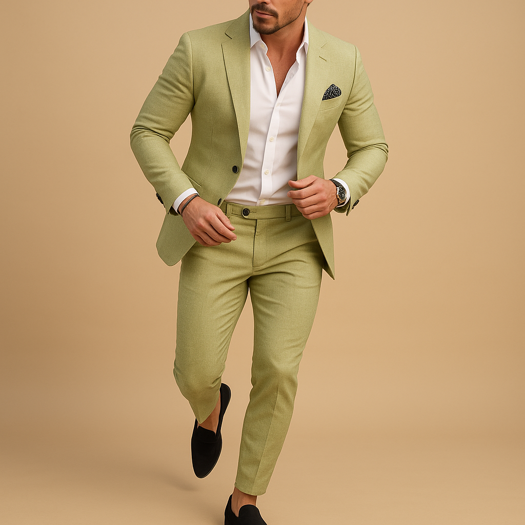Slim Fit Men's Suit Blazer and Trousers for Formal Occasions