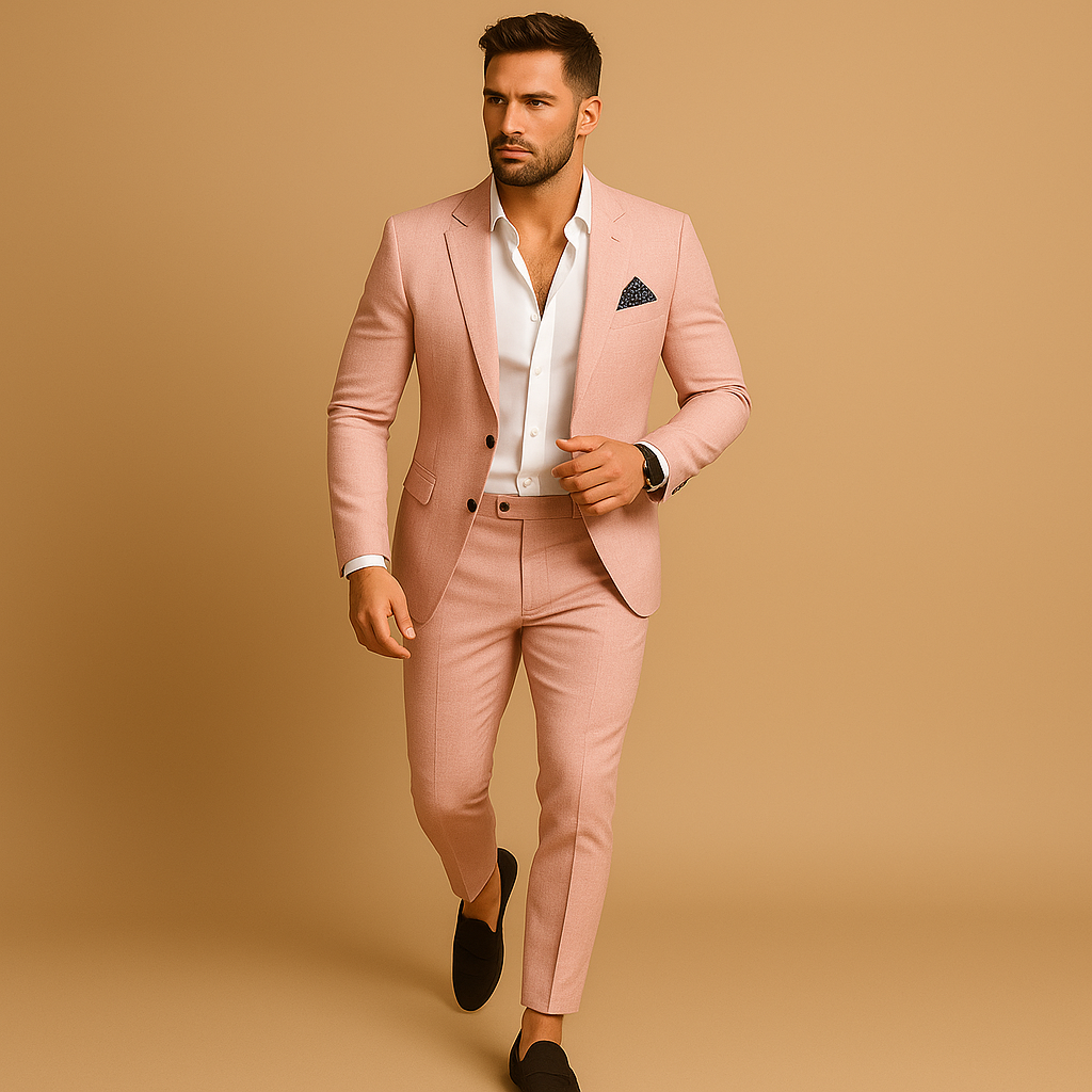 Slim Fit Men's Suit Blazer and Trousers for Formal Occasions