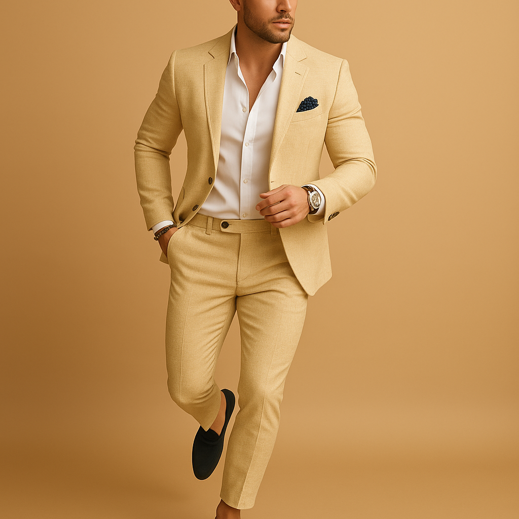 Slim Fit Men's Suit Blazer and Trousers for Formal Occasions