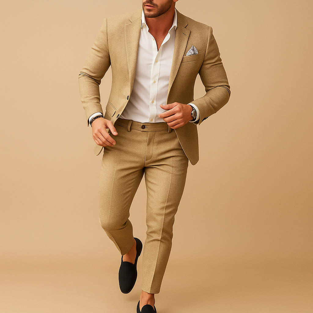Slim Fit Men's Suit Blazer and Trousers for Formal Occasions