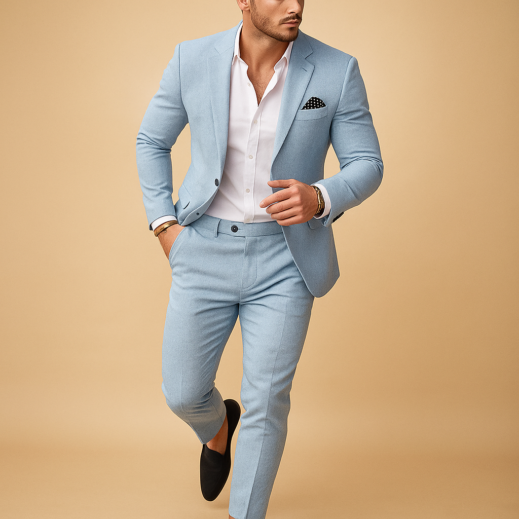 Slim Fit Men's Suit Blazer and Trousers for Formal Occasions