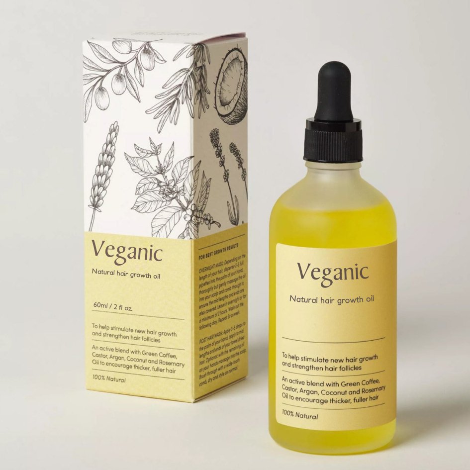 Natural Hair Growth Oil - 100% Organic Formula for Thicker, Healthier Hair and Scalp Nourishment