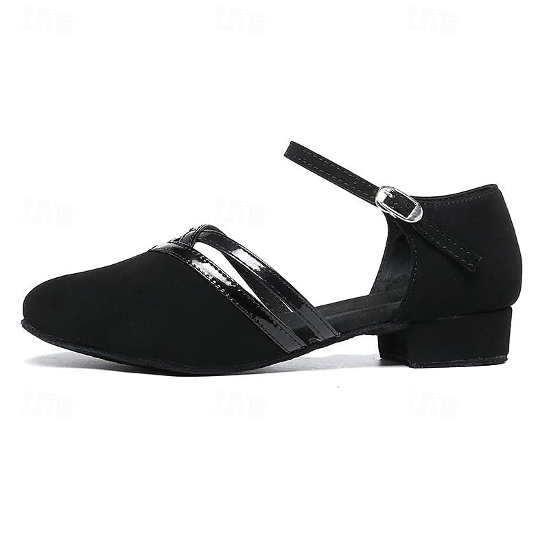 Modern Dance Shoes for Women | High-Quality Suede, Soft Insole & Adjustable Strap for Professional Training and Events