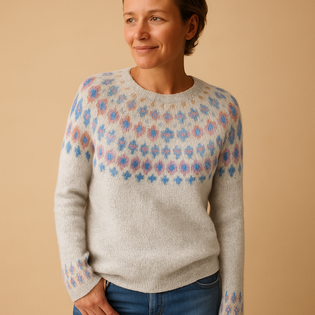 Wool Jumper for Women with Unique Print - Stylish Women's Knitwear in Various Sizes