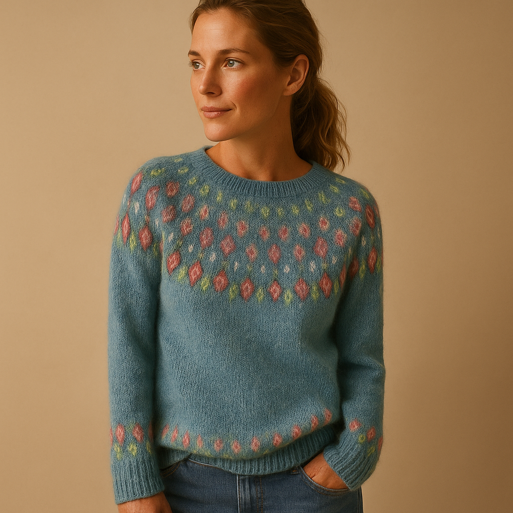 Wool Jumper for Women with Unique Print - Stylish Women's Knitwear in Various Sizes