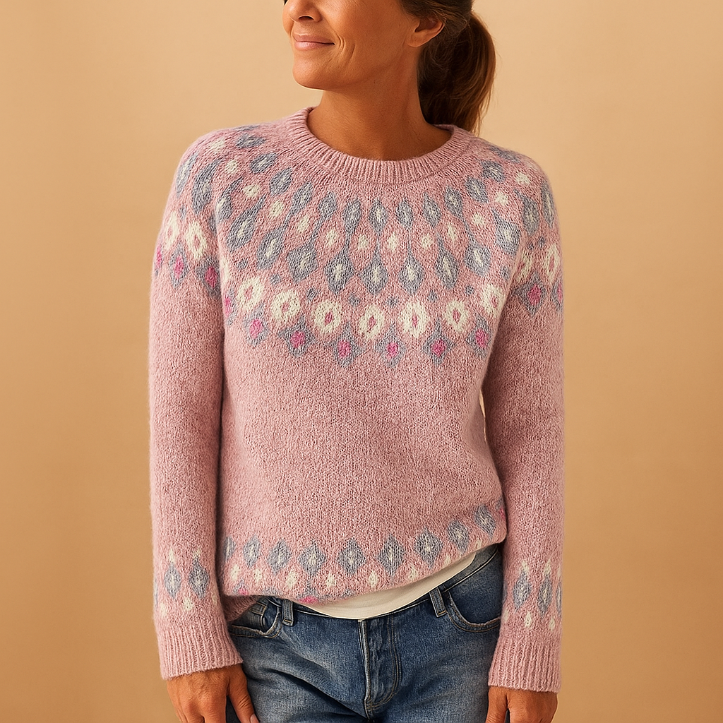 Wool Jumper for Women with Unique Print - Stylish Women's Knitwear in Various Sizes