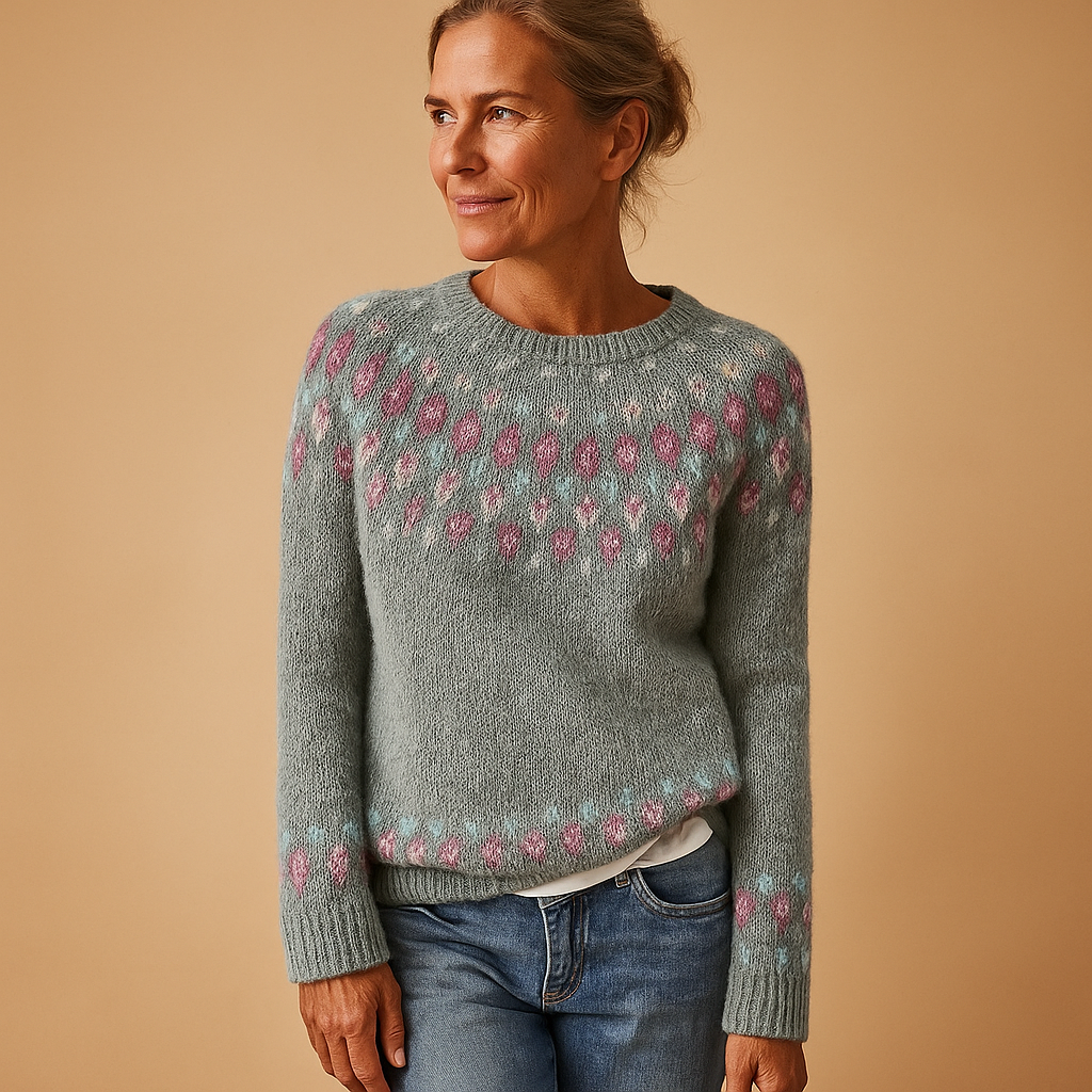 Wool Jumper for Women with Unique Print - Stylish Women's Knitwear in Various Sizes