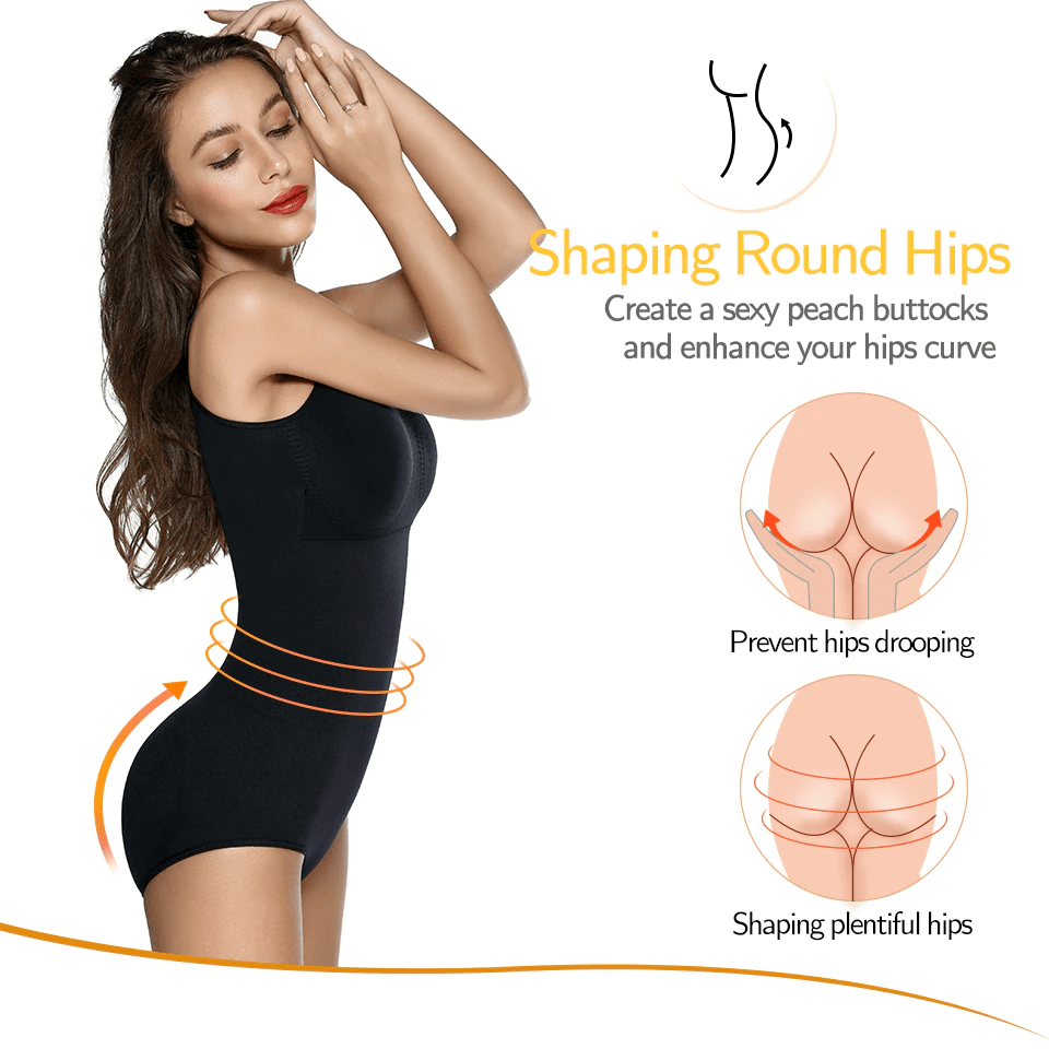 Women’s Full Body V Neck Tummy Control Shaper Bodysuit - Slimming, Comfortable Fit for Everyday Wear