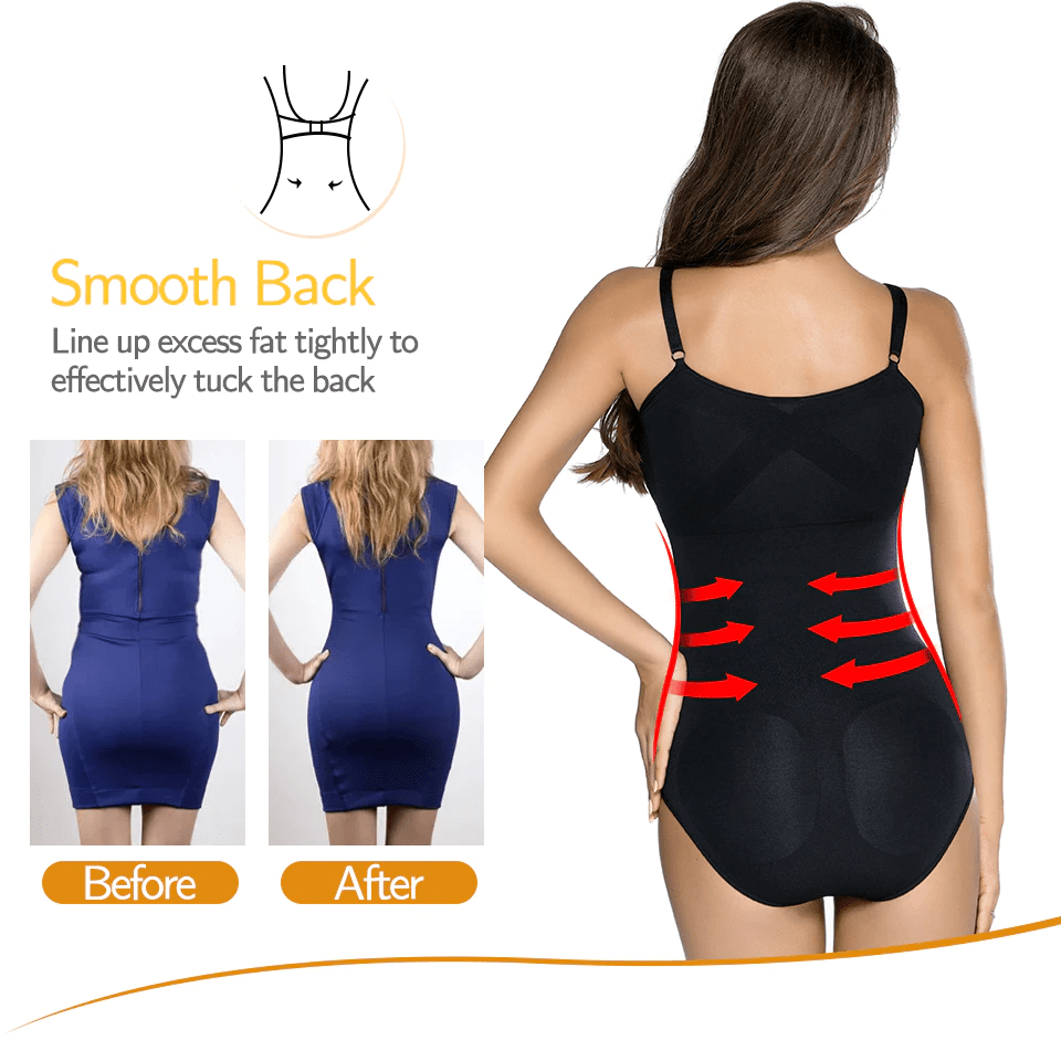 Women’s Full Body V Neck Tummy Control Shaper Bodysuit - Slimming, Comfortable Fit for Everyday Wear