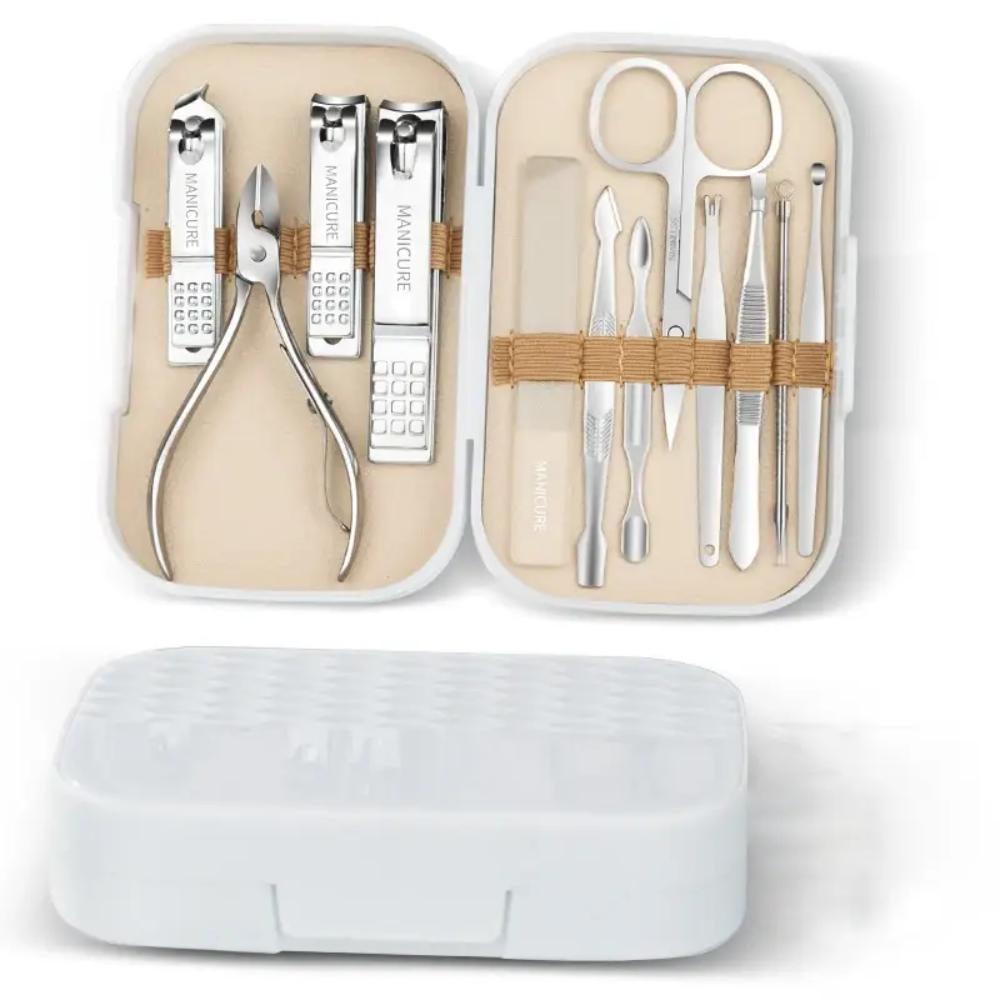 12pcs Stainless Steel Manicure Set – Complete Nail Care Tools for Perfectly Polished Nail