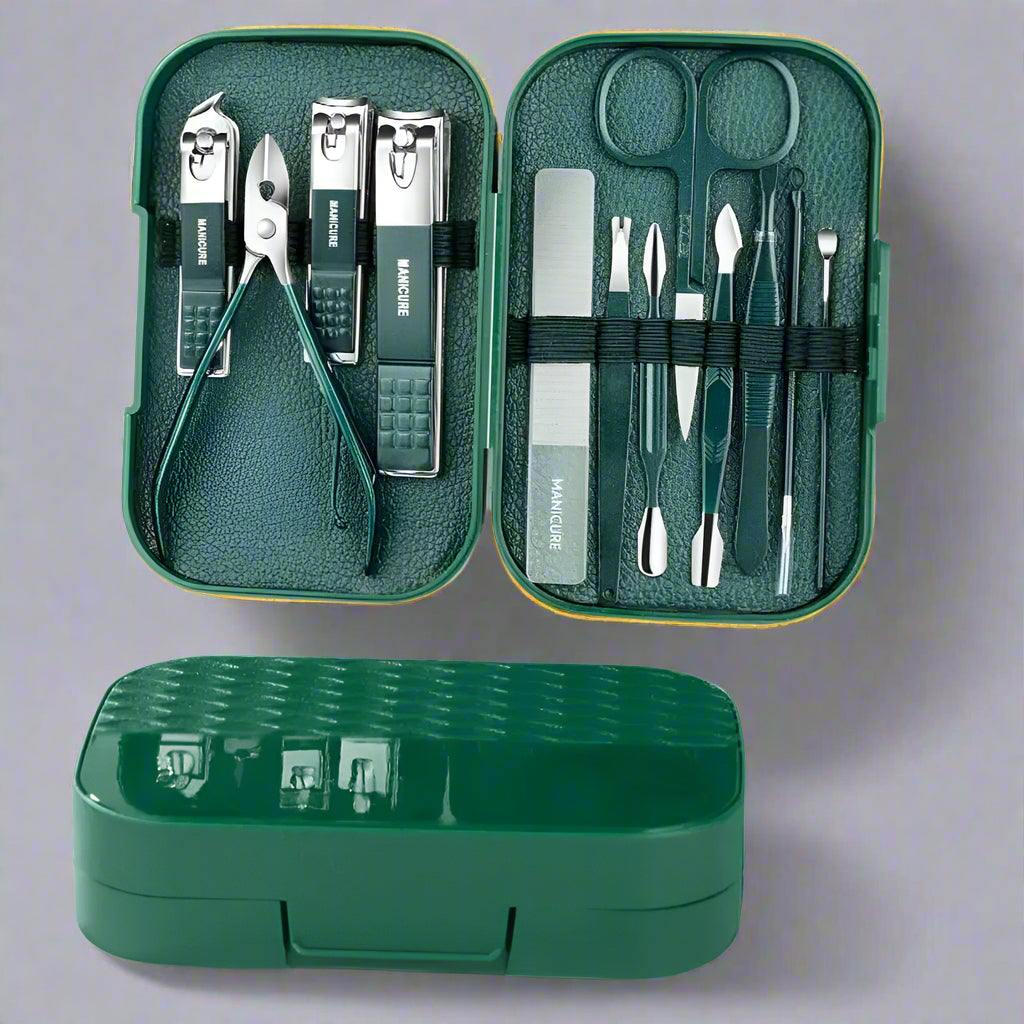 12pcs Stainless Steel Manicure Set – Complete Nail Care Tools for Perfectly Polished Nail