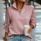 Striped Zip-Up Jumper for Women | Cooling, Breathable Material & Perfect for Casual Wear