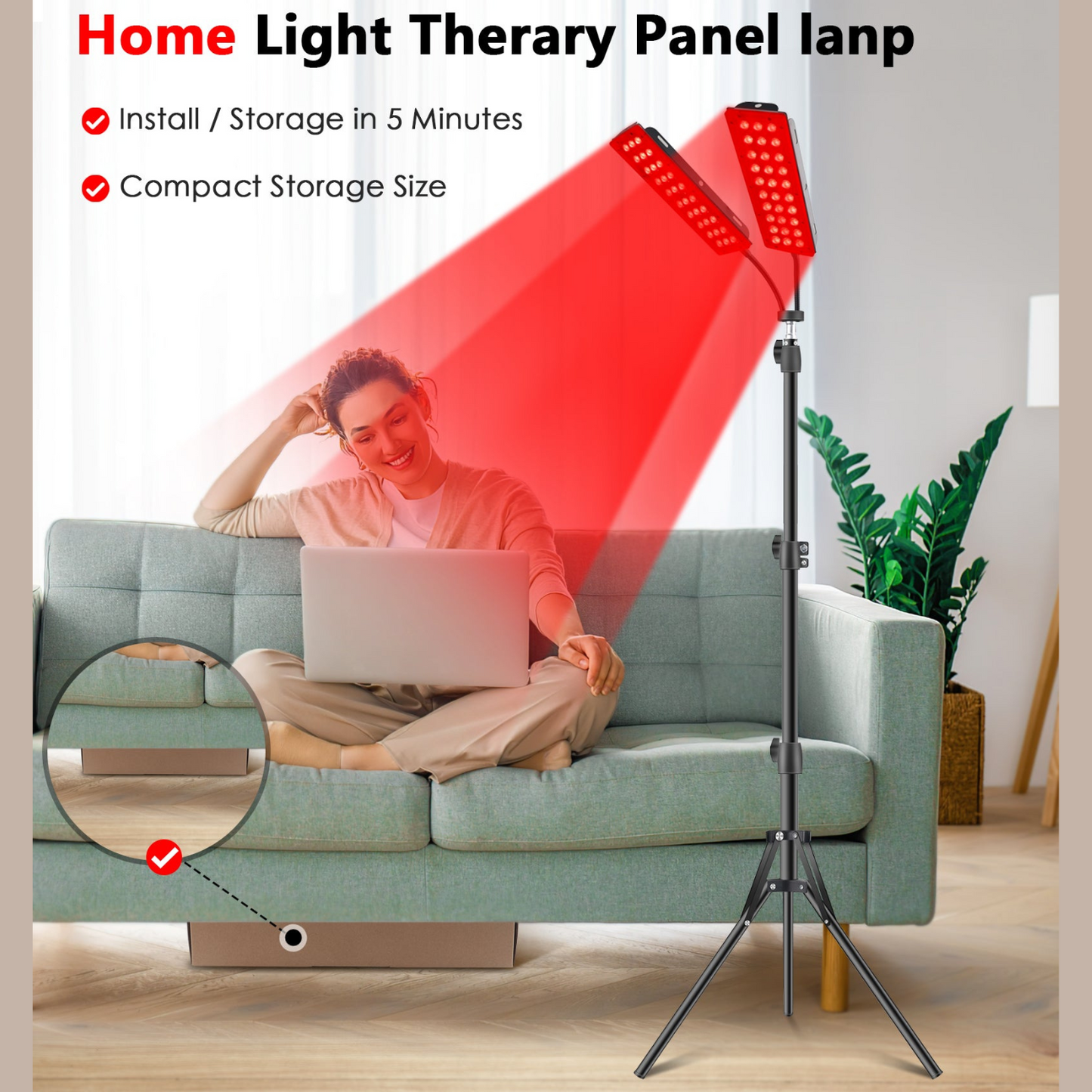 Red Light Therapy Lamp with 2 Heads – Infrared Therapy for Pain Relief, Skin Health & Healing