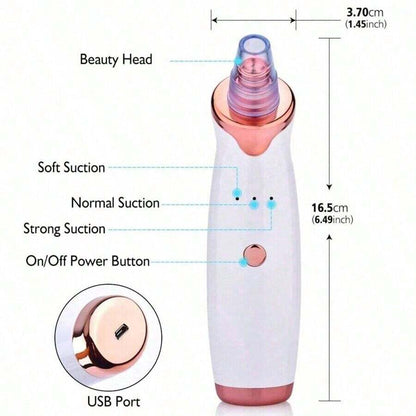 Electric Blackhead Remover | Deep Cleansing, Powerful Suction & Customizable for Clearer Skin at Home