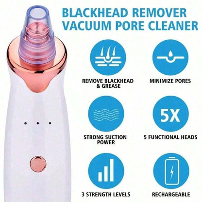 Electric Blackhead Remover | Deep Cleansing, Powerful Suction & Customizable for Clearer Skin at Home