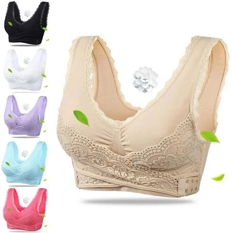 Front Cross Corset Bra | Adjustable Side Buckle Design