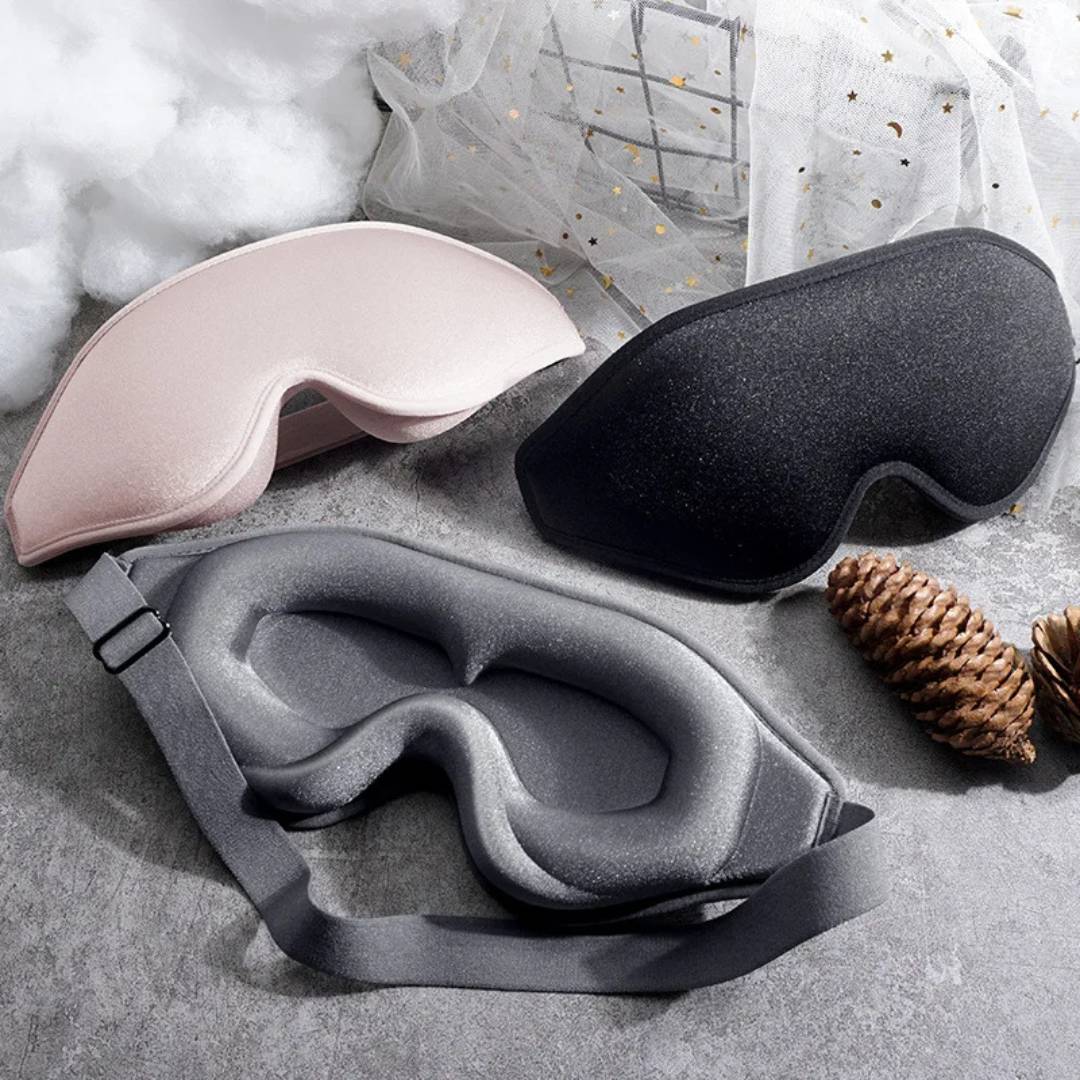 3D Light Blocking Sleep Eye Mask with Adjustable Strap for Travel, Meditation, Insomnia Relief, and Deep Sleep