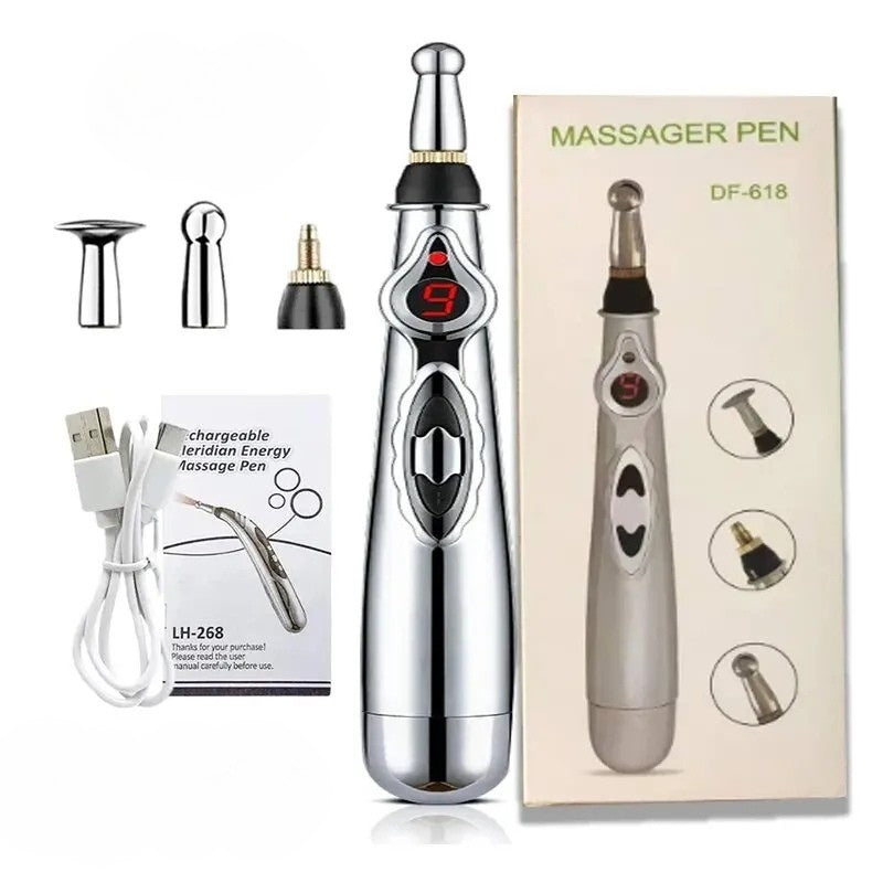 5-in-1 Electric Deep Tissue Massage Pen for Muscle Relaxation - 9 Gears Body & Back Massager for Tired Muscles - Ideal for Men & Women