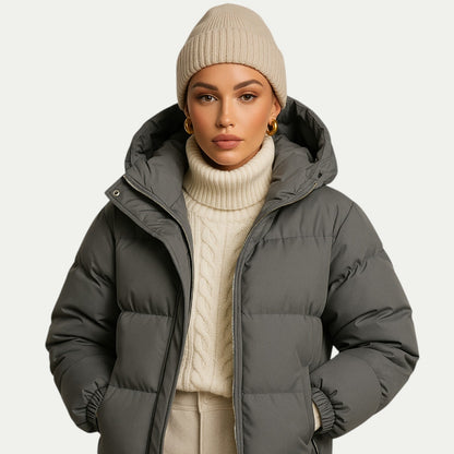 Unisex Waterproof Down Hooded Puffer Winter Parka Jacket