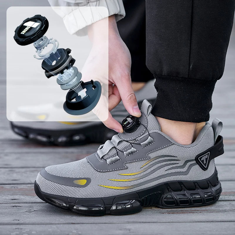 Safety Sneakers with Steel Toe | Puncture-Resistant, Breathable Mesh & Dial Fastening for Workshops and Warehouses