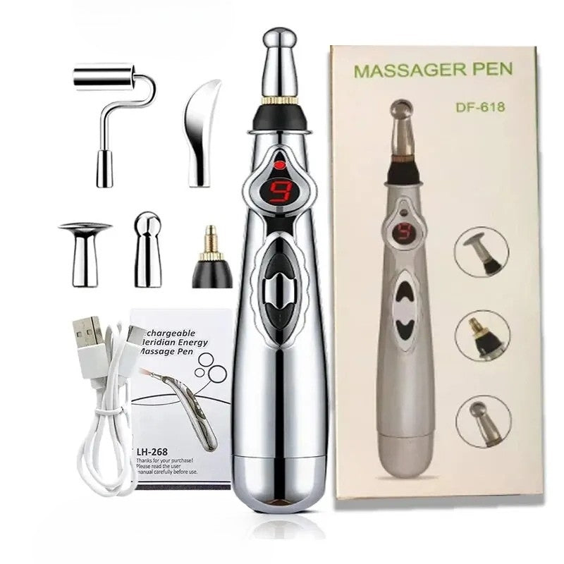 5-in-1 Electric Deep Tissue Massage Pen for Muscle Relaxation - 9 Gears Body & Back Massager for Tired Muscles - Ideal for Men & Women