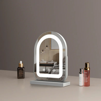 Large Arched LED Vanity Mirror | 360° Rotation, Dimmable Brightness & 3 Light Modes for Bedroom and Dressing Room