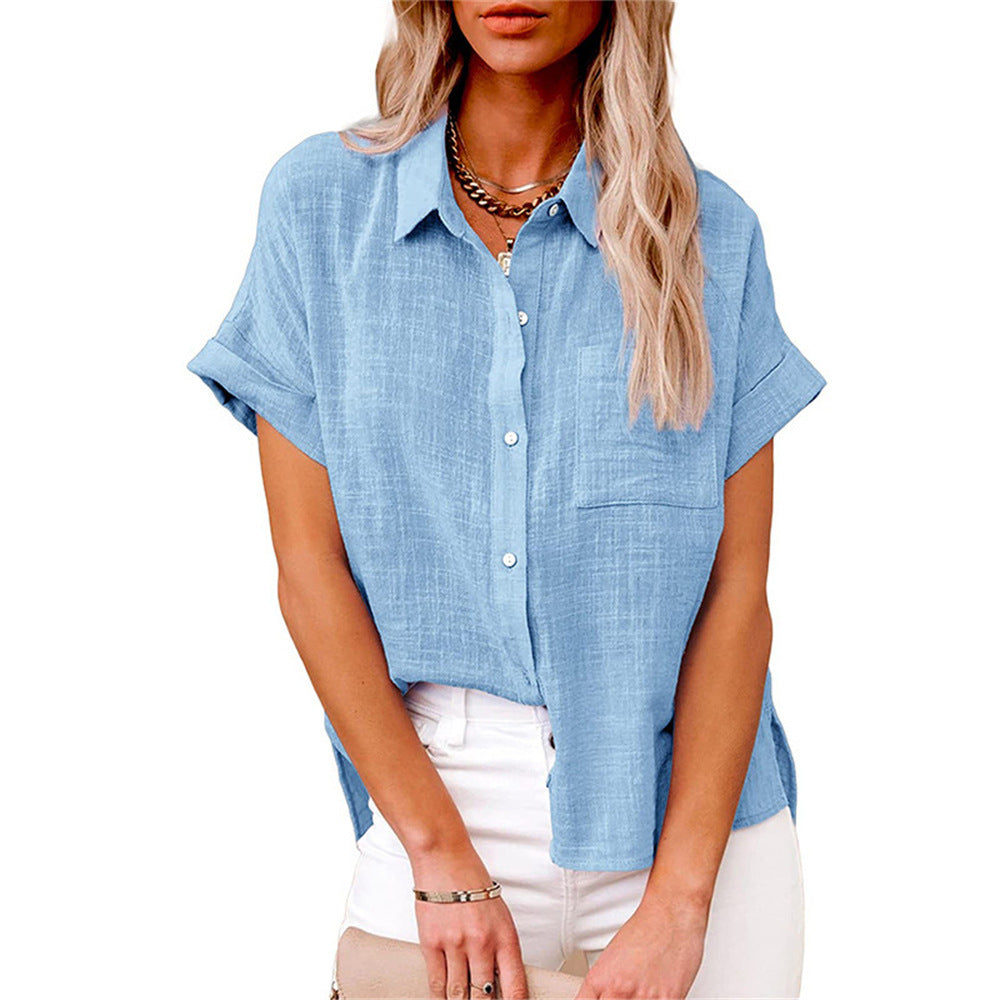 Lightweight Cotton-Linen Blouse | Breathable, Loose Fit & Ideal for Summer Wear