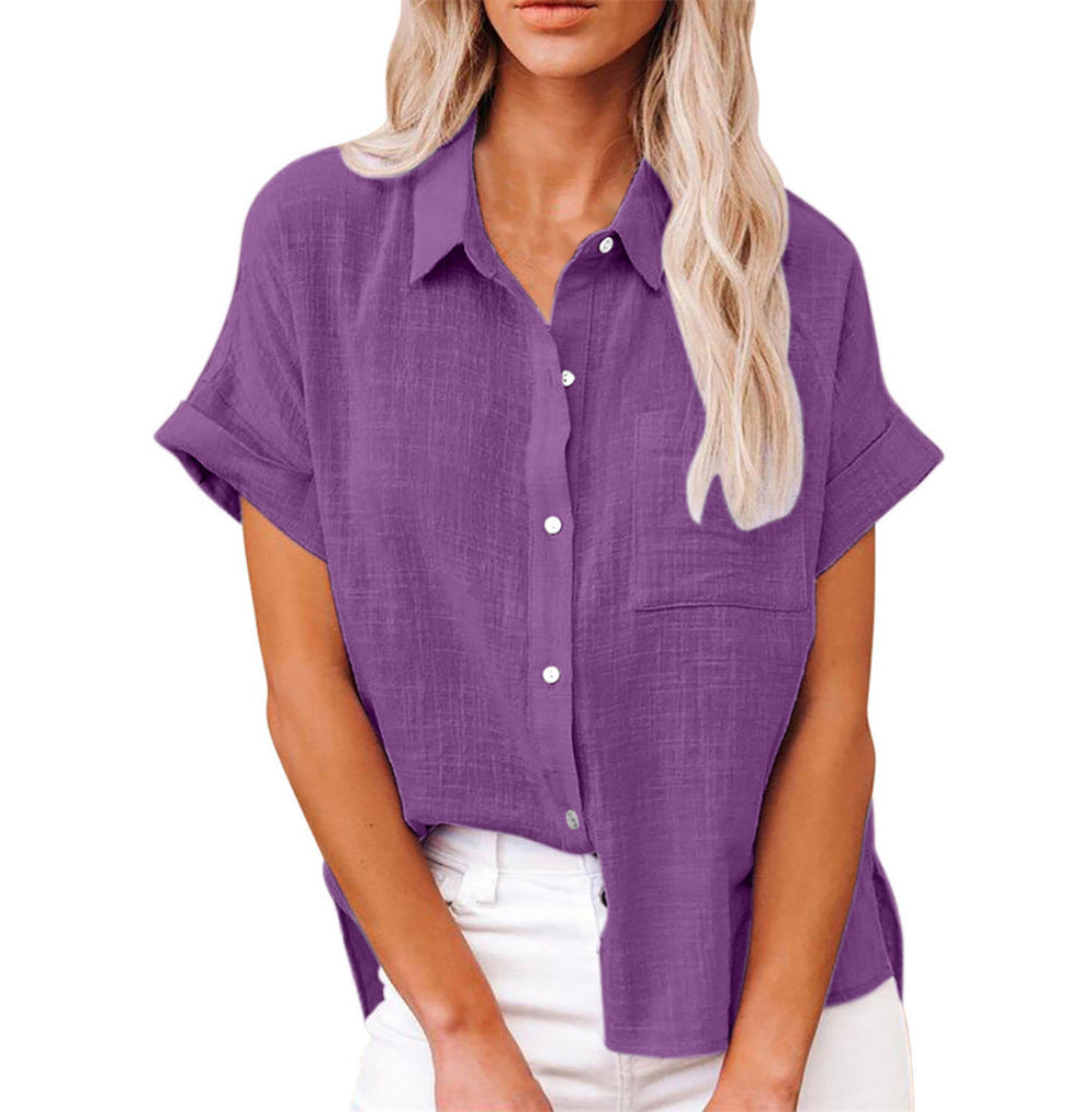 Lightweight Cotton-Linen Blouse | Breathable, Loose Fit & Ideal for Summer Wear