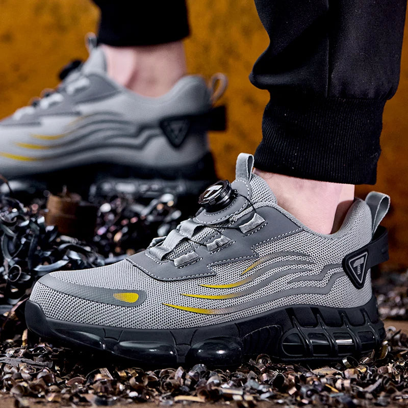 Safety Sneakers with Steel Toe | Puncture-Resistant, Breathable Mesh & Dial Fastening for Workshops and Warehouses