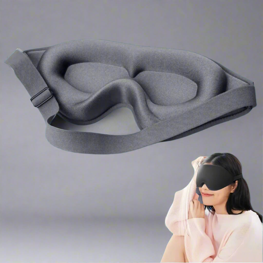 3D Light Blocking Sleep Eye Mask with Adjustable Strap for Travel, Meditation, Insomnia Relief, and Deep Sleep