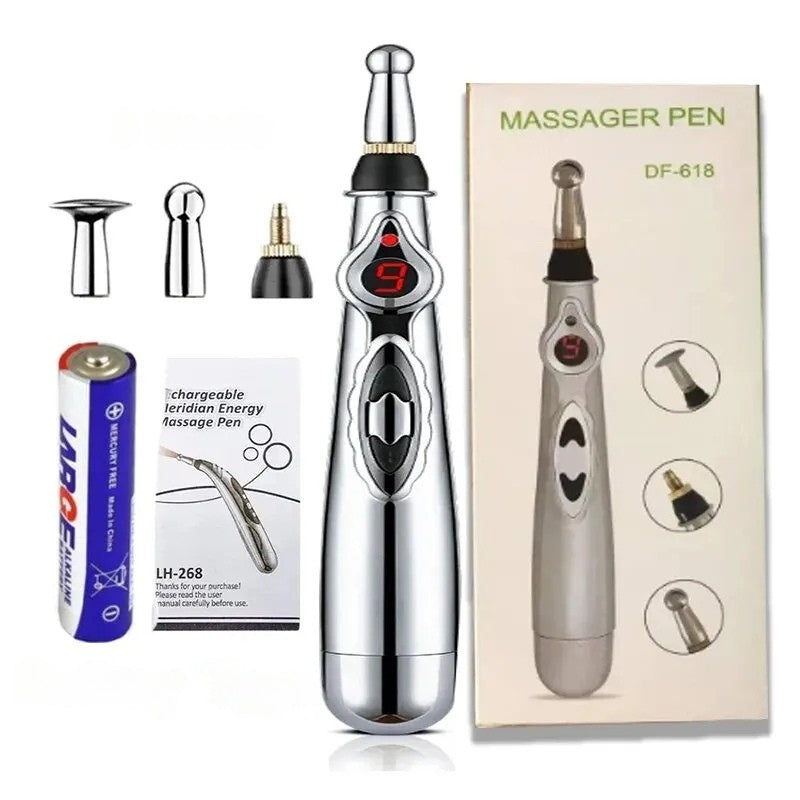 5-in-1 Electric Deep Tissue Massage Pen for Muscle Relaxation - 9 Gears Body & Back Massager for Tired Muscles - Ideal for Men & Women