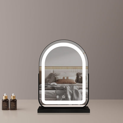 Large Arched LED Vanity Mirror | 360° Rotation, Dimmable Brightness & 3 Light Modes for Bedroom and Dressing Room