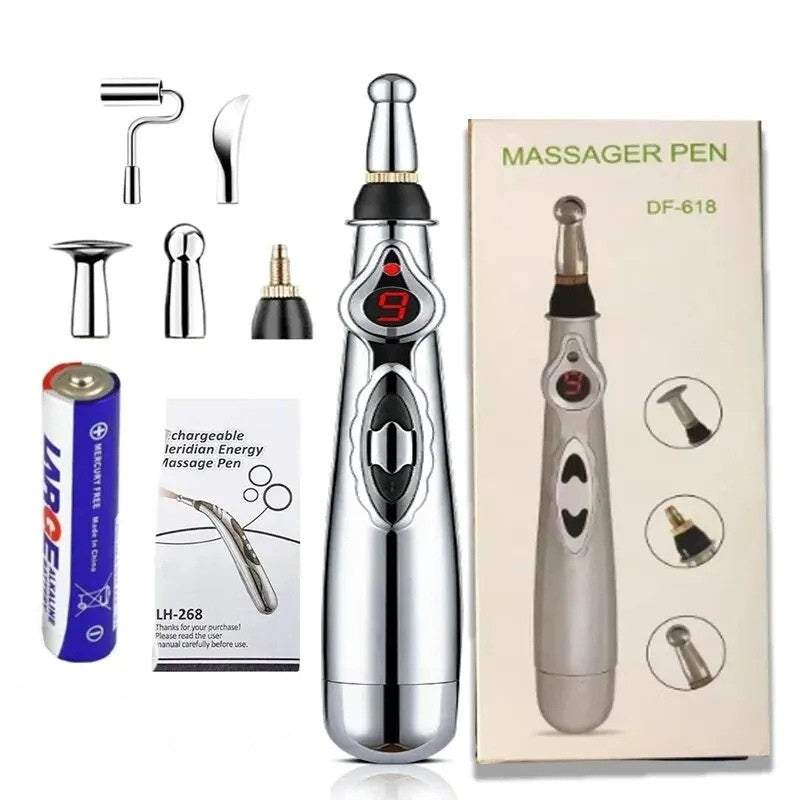 5-in-1 Electric Deep Tissue Massage Pen for Muscle Relaxation - 9 Gears Body & Back Massager for Tired Muscles - Ideal for Men & Women