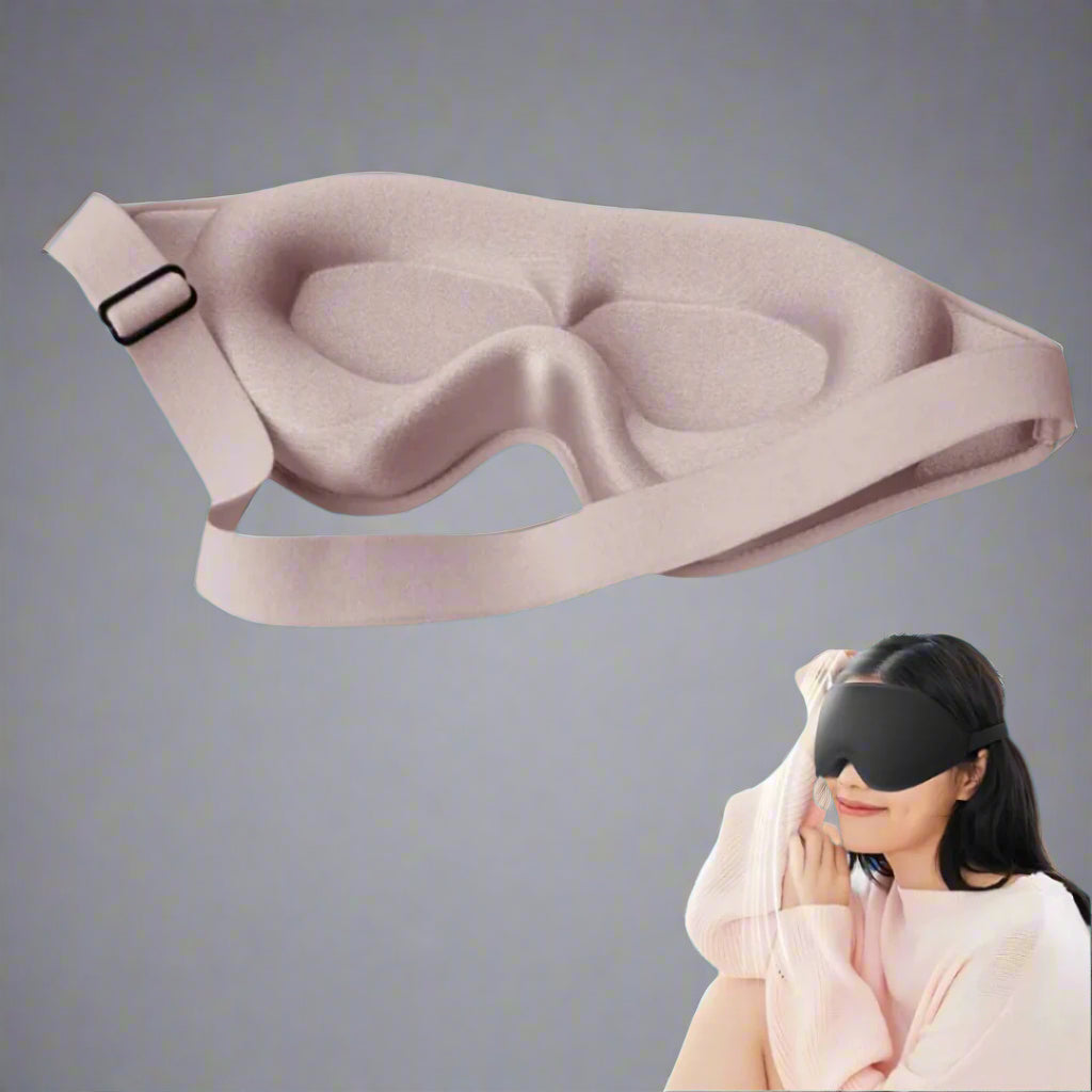 3D Light Blocking Sleep Eye Mask with Adjustable Strap for Travel, Meditation, Insomnia Relief, and Deep Sleep