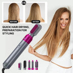5-in-1 Hair Dryer Brush and Curling Iron Set for Quick Drying, Styling, and Curling Hair at Home