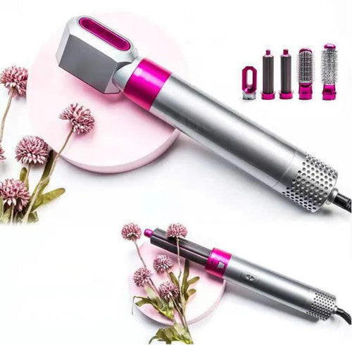 5-in-1 Hair Dryer Brush and Curling Iron Set for Quick Drying, Styling, and Curling Hair at Home
