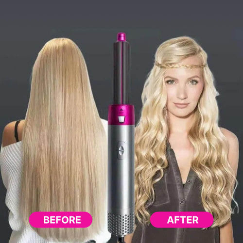 5-in-1 Hair Dryer Brush and Curling Iron Set for Quick Drying, Styling, and Curling Hair at Home